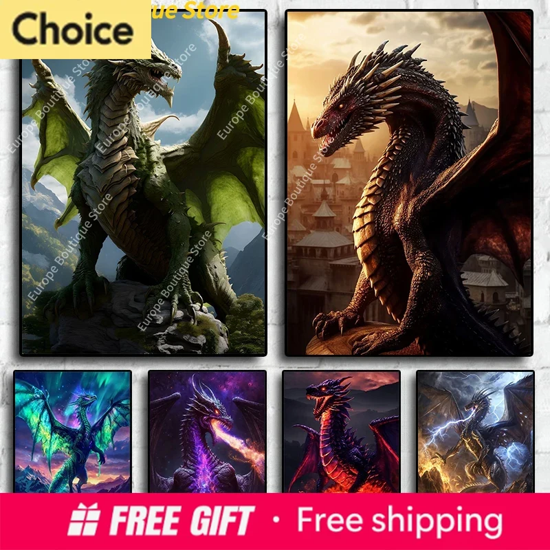 Resin Art Home Decor - 2026 Fantasy Dragon Mythical Animal Posters