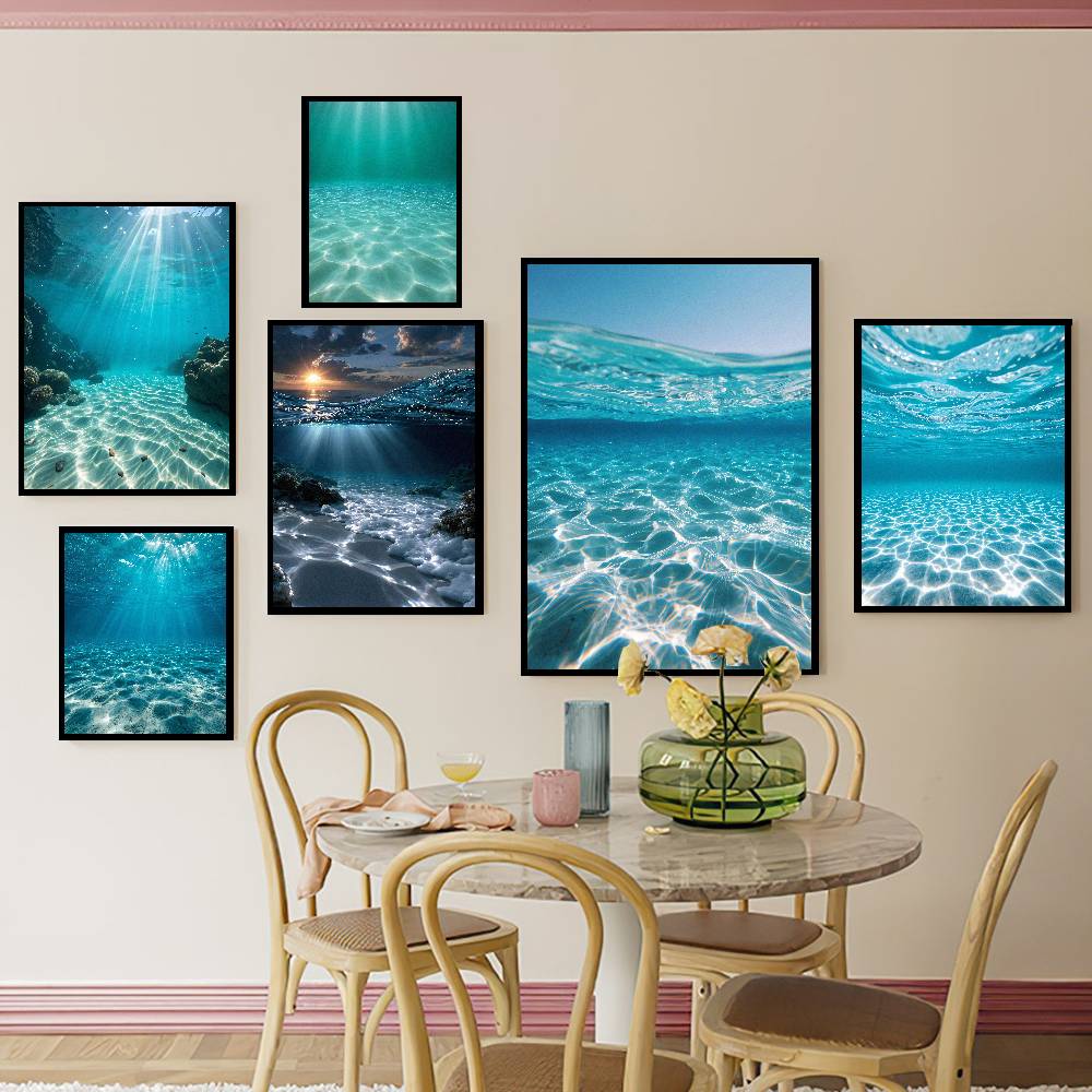 Resin Art Underwater - Cool Underwater Ocean Scenery Poster, Clear