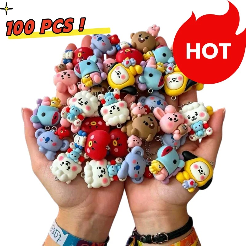 Resin Art And Craft - 7pcs BT21 Resin Cartoon Charm DIY