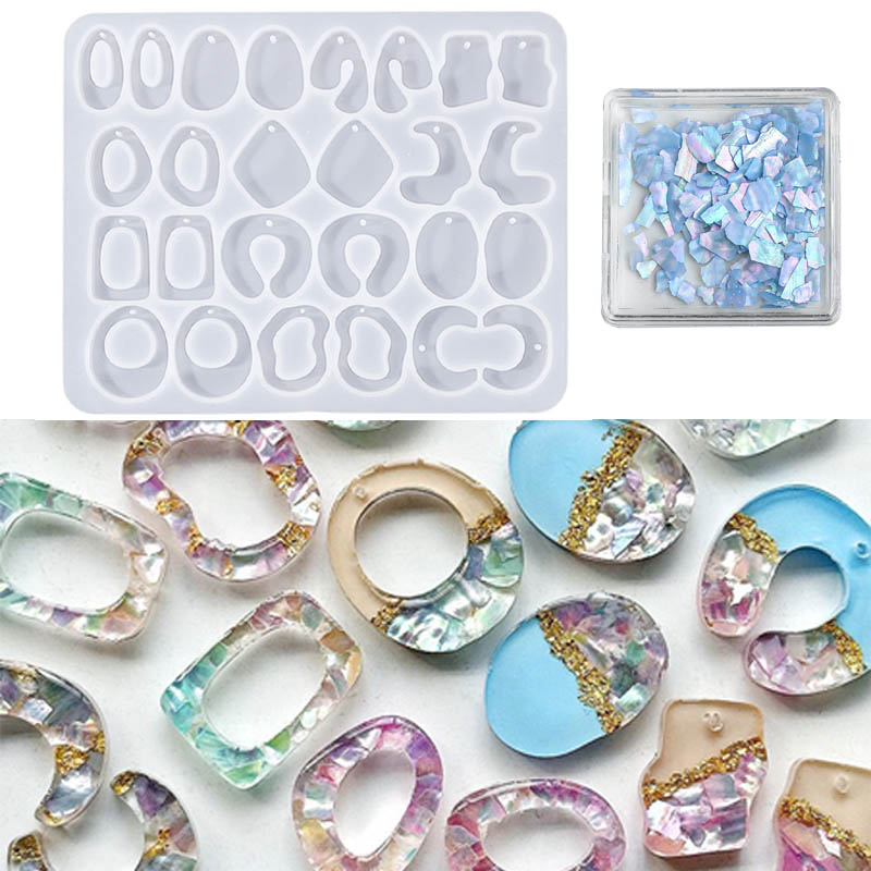 Resin Art Beach Theme - Summer Vacation Abstract Dangle Earring Silicone