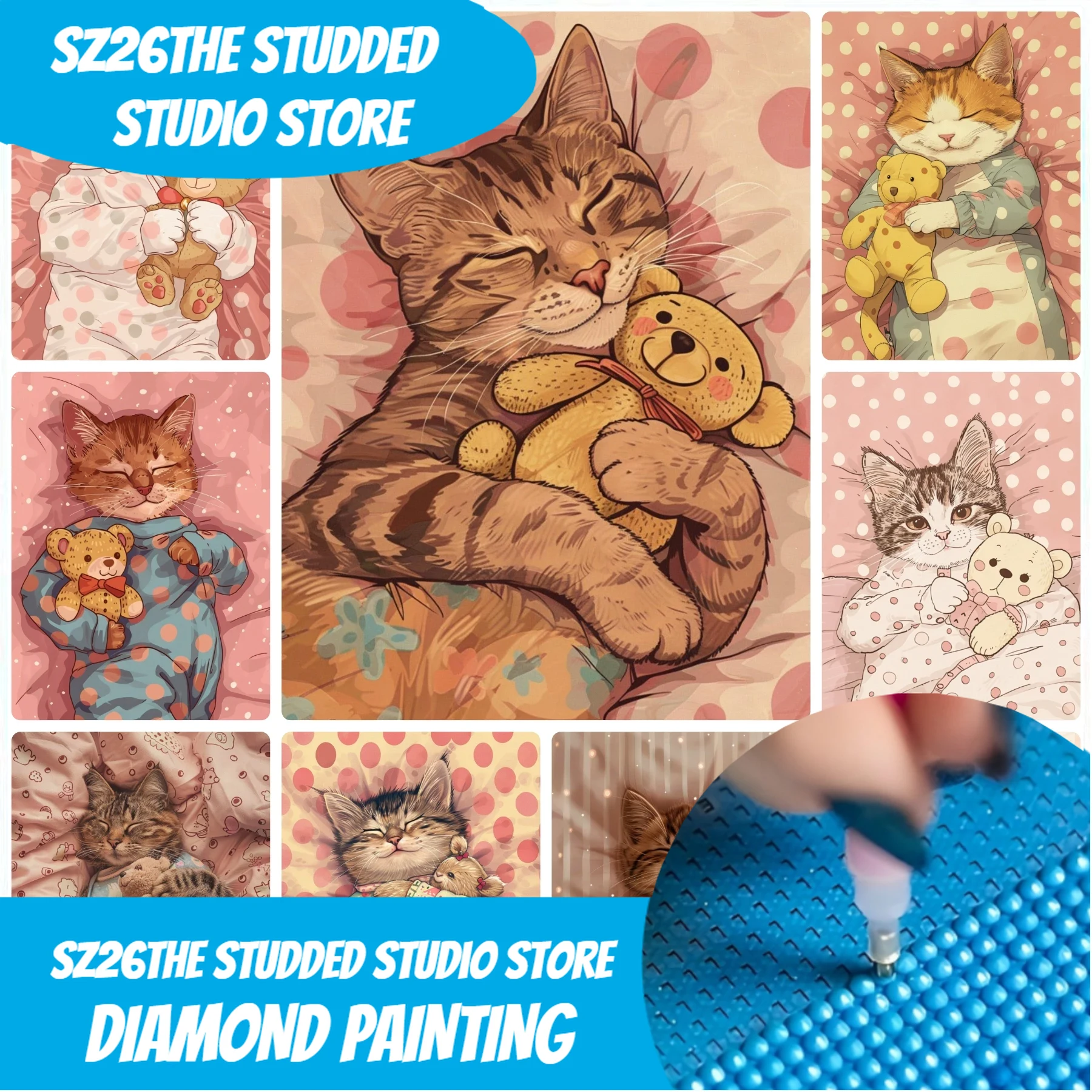 Resin Art Home Decor - Sz26The Studded Cute and Sweet Cat