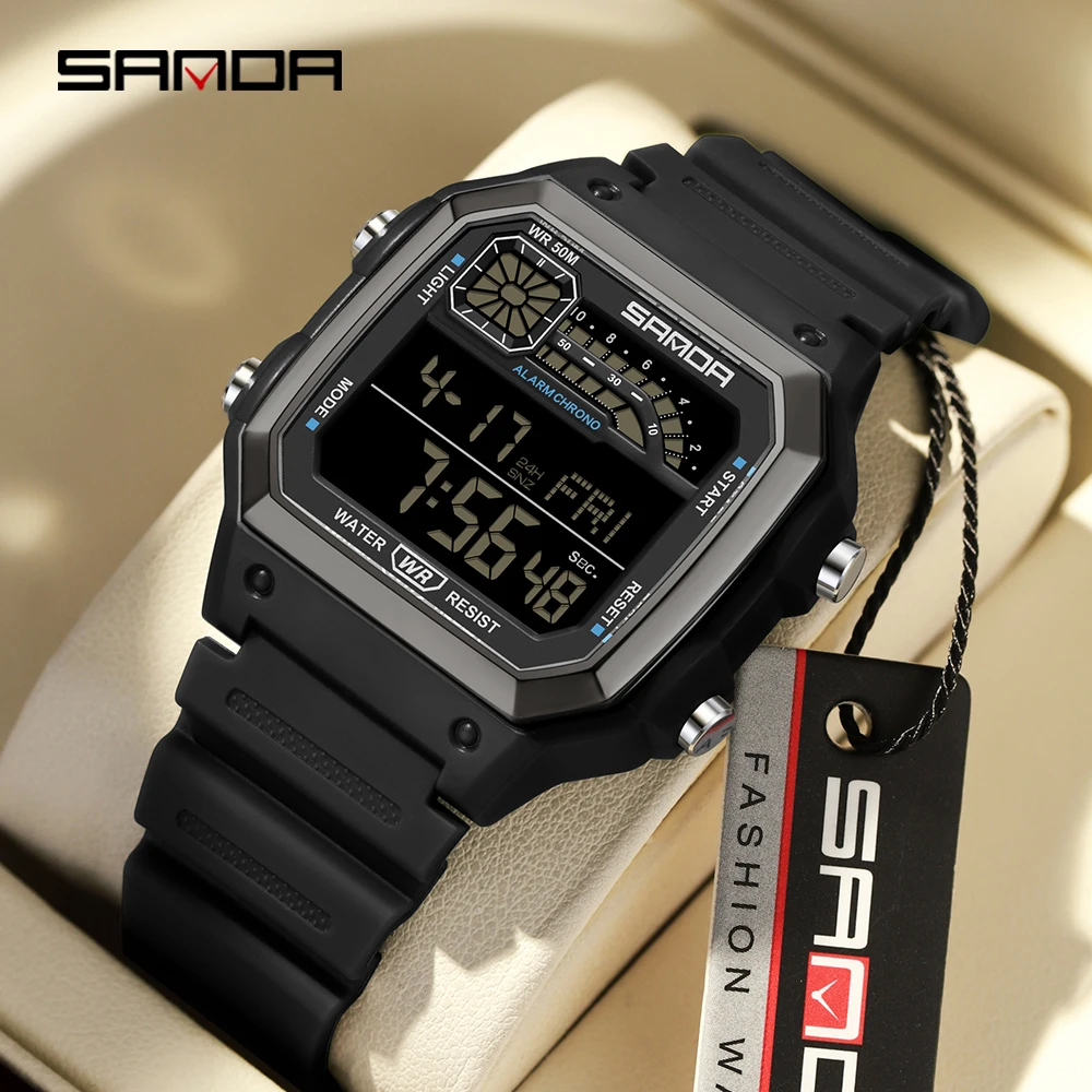 Resin Art Underwater - SANDA 6196 Electronic Watch Multi functional
