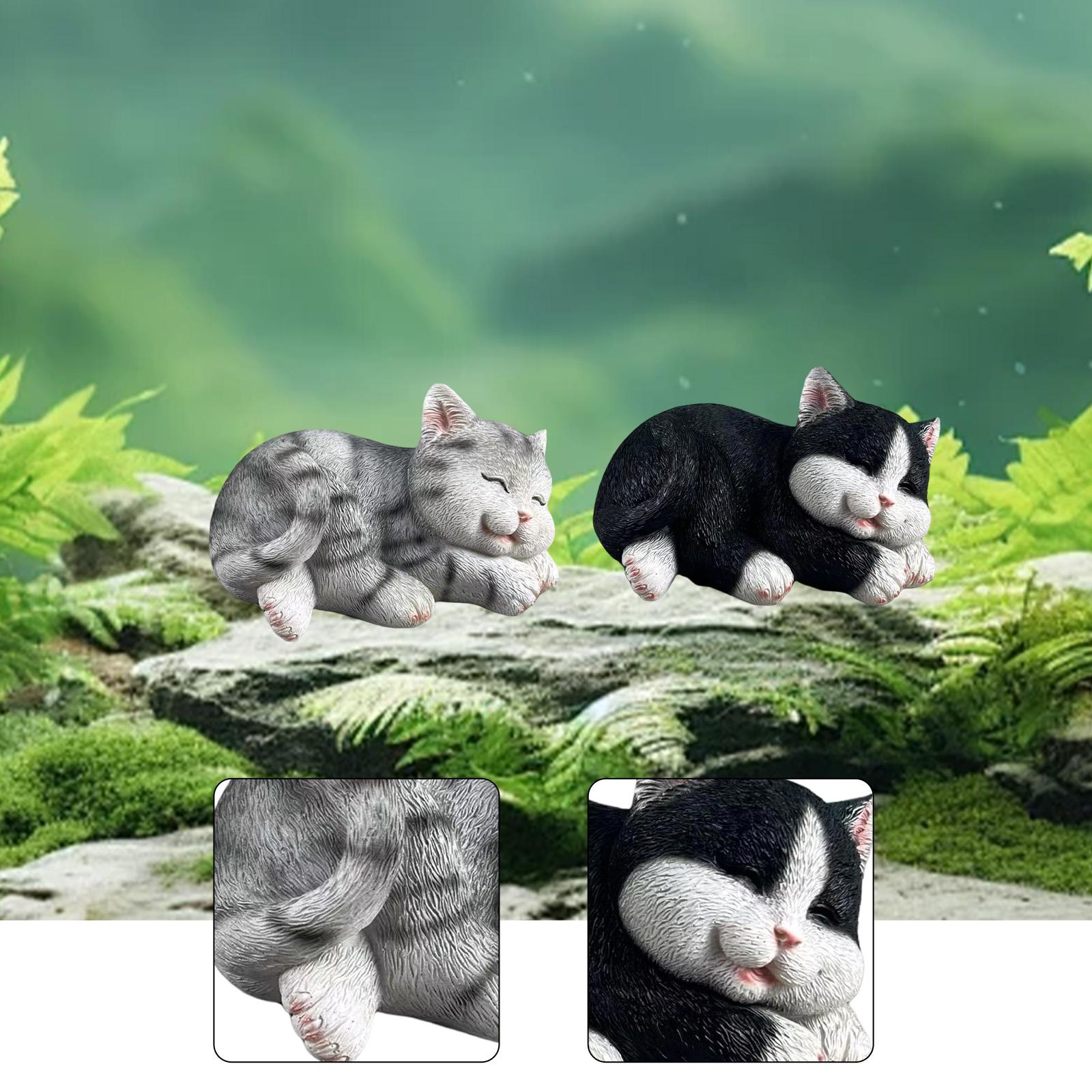 Resin Art Table - Cat Figurine Garden Statue Creative Art