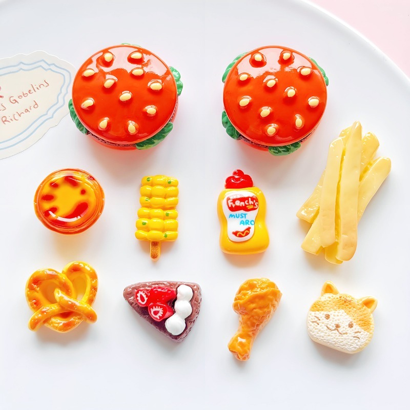 Cartoon 3D Burger Fries Resin  - đánh giá và giá Resin Art Beach Theme