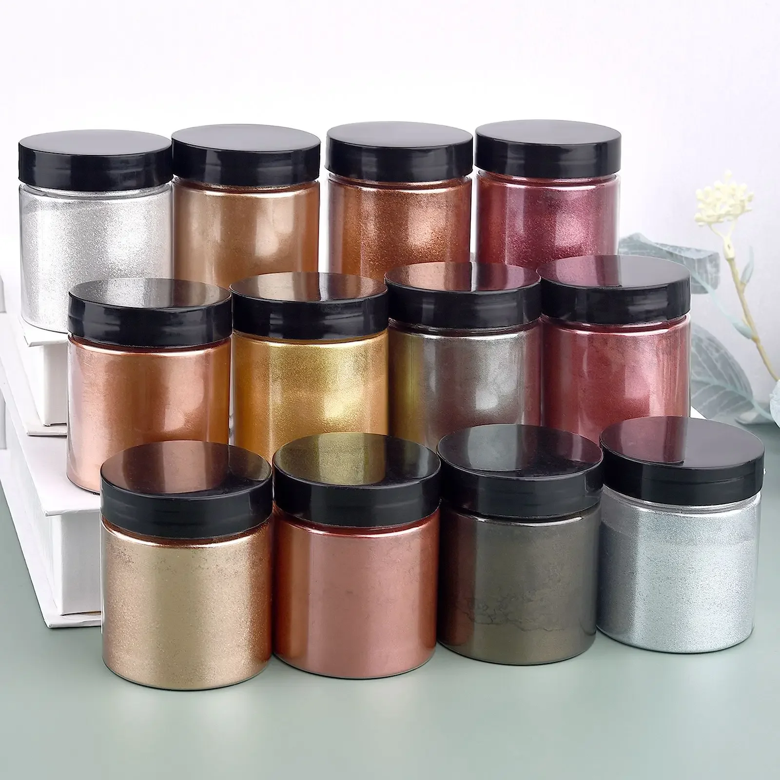 50g/Bottle Metallic Glitter Po - đánh giá và giá Resin Dye Opaque