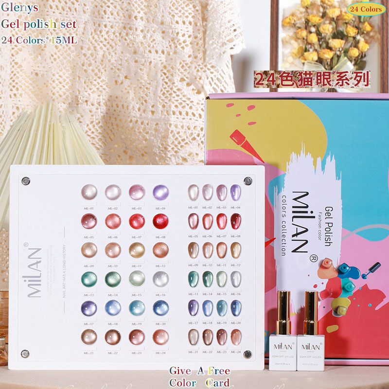 Glemys 24 color cat's eye nail - đánh giá và giá Resin Art Learning