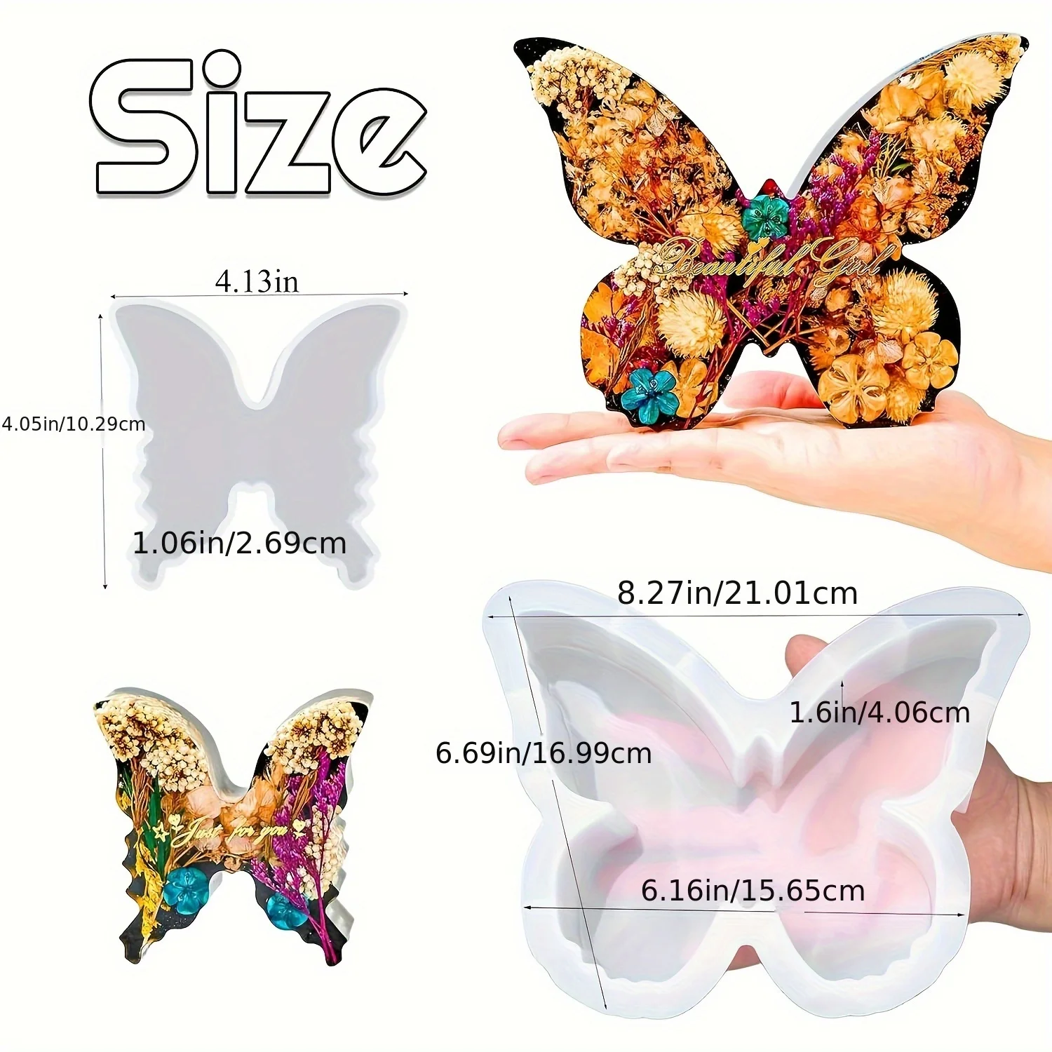 Two sizes of butterfly resin m - đánh giá và giá Resin Art Home Decor