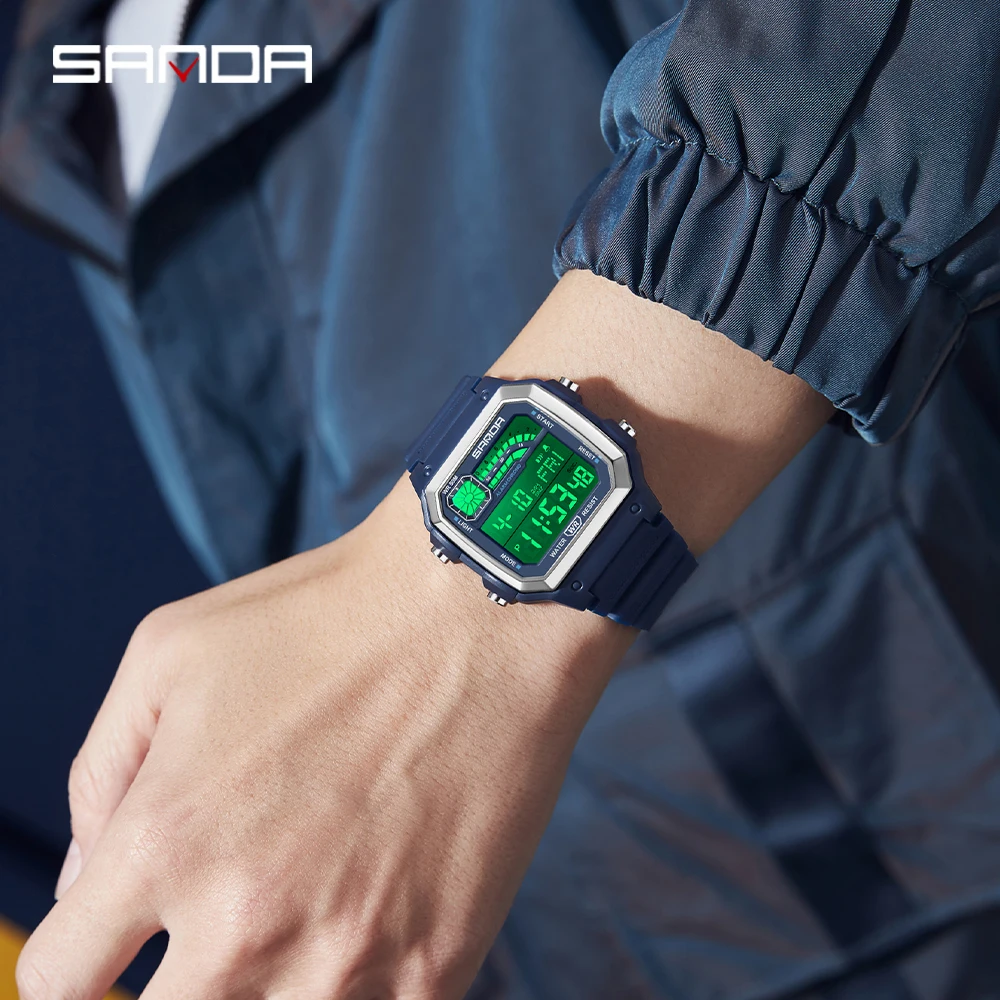 SANDA 6196 Men Electronic Watc - đánh giá và giá Resin Art Underwater