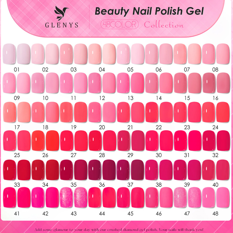 Glenys 48 Color nail polish Ge - đánh giá và giá Resin Art Learning
