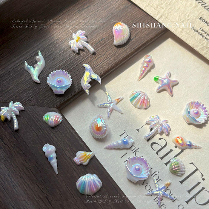 50pc Summer Beach Nail Rhinest - đánh giá và giá Resin Art Beach Theme