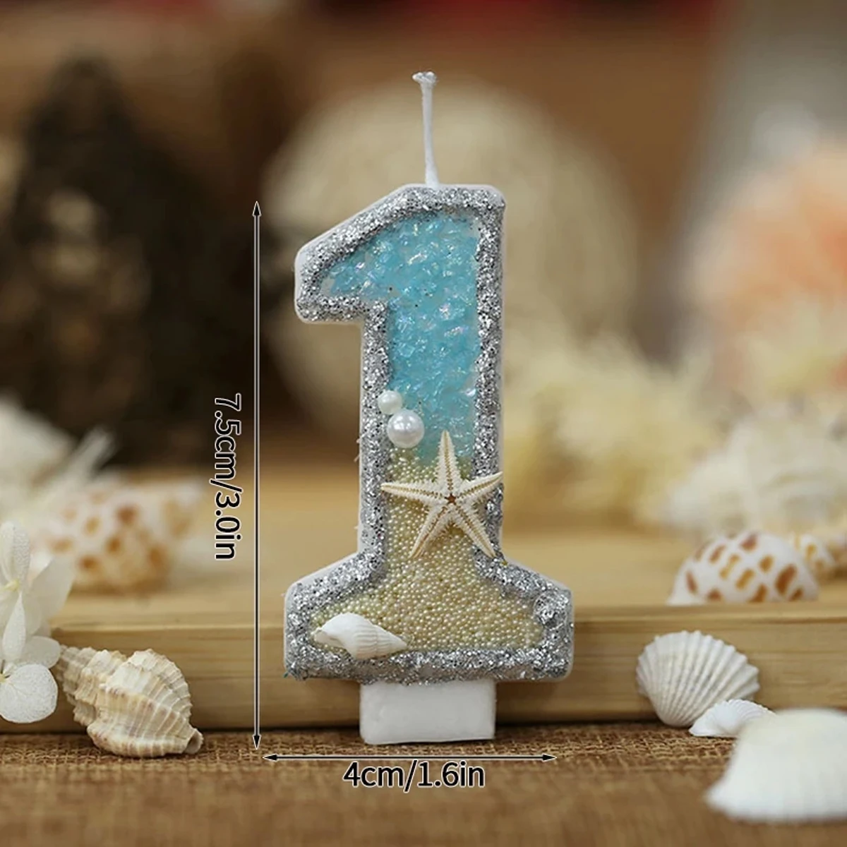 0-9 Number Glitter Candles Sum - đánh giá và giá Resin Art Beach Theme