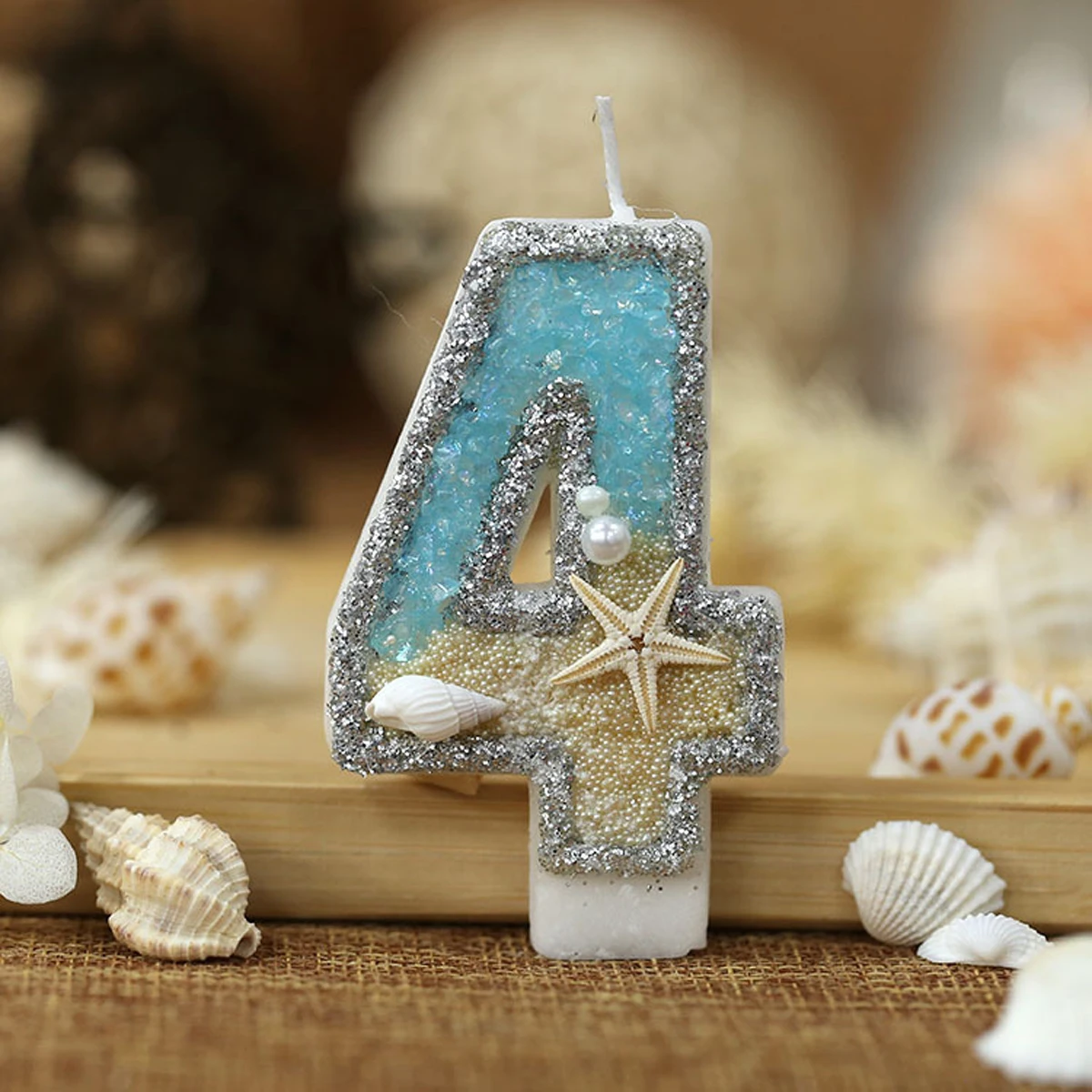 0-9 Number Glitter Candles Sum - đánh giá và giá Resin Art Beach Theme
