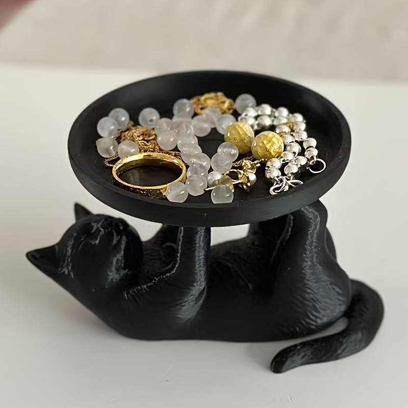 1Pc Resin Cat Statue with Tray - đánh giá và giá Resin Art Table