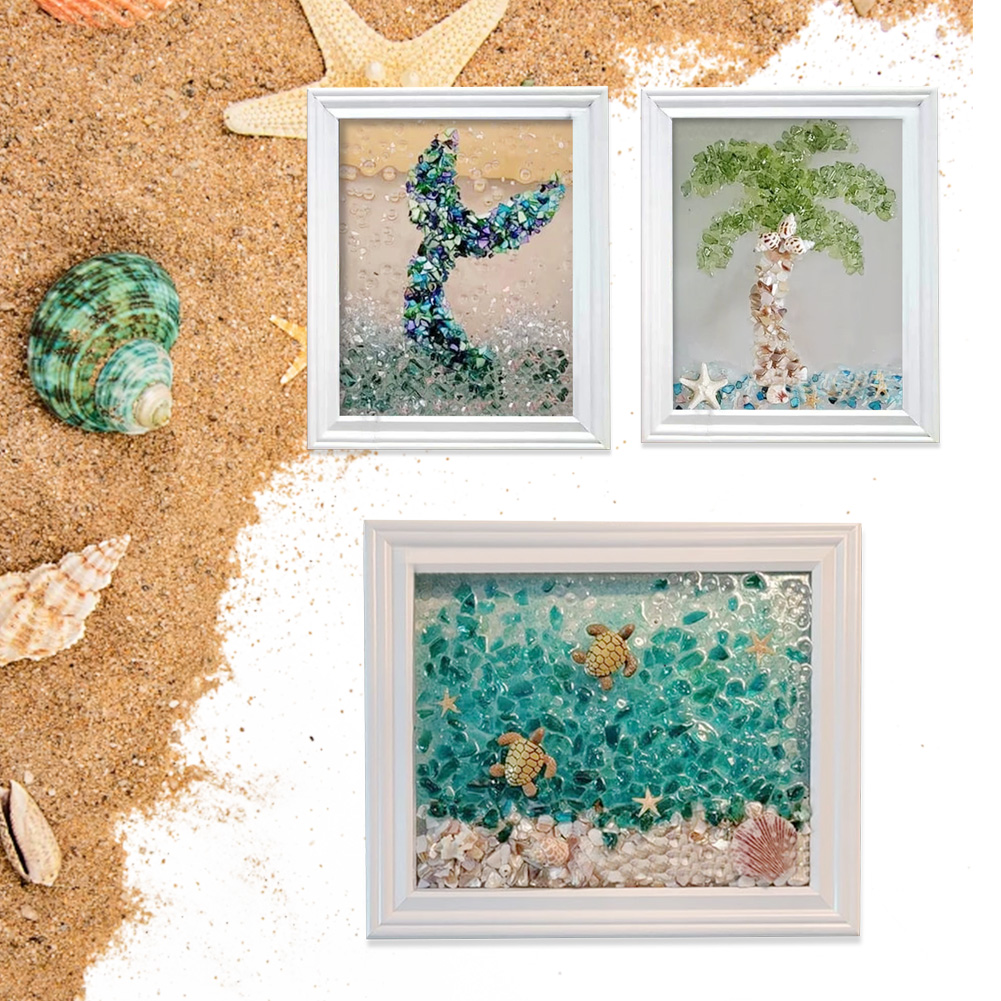 Sea Glass Art Kits Sea Glass A - đánh giá và giá Resin Art Beach Theme