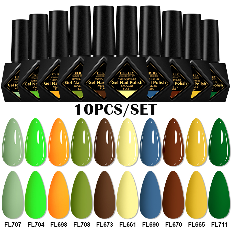 10pcs Gel Nail Polish Set  All - đánh giá và giá Resin Art All