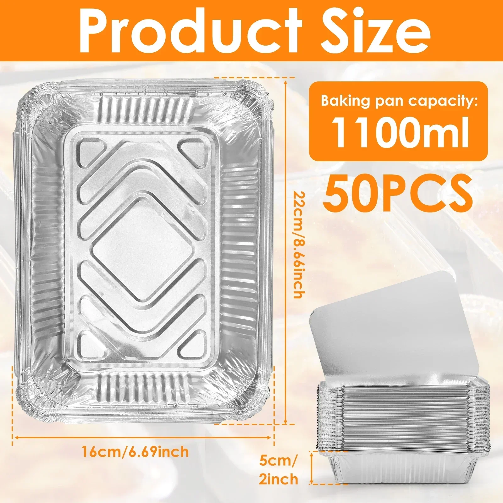 50/100pcs Aluminum Foil Trays  - đánh giá và giá Tray Mold Rectangle