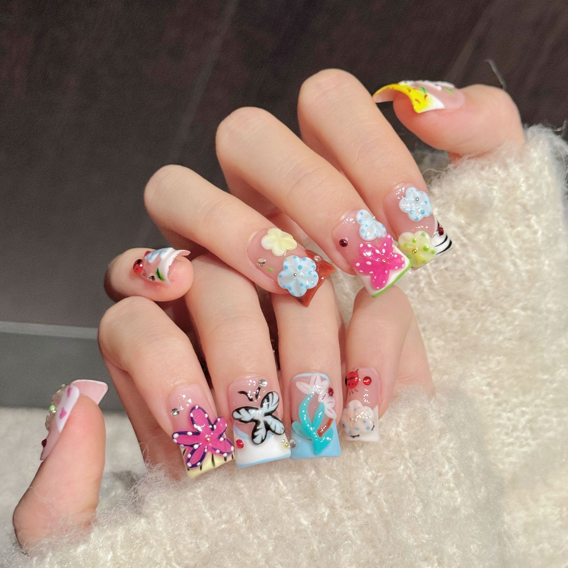 10PCS Duck Handmade Press On N - đánh giá và giá Resin Art Flower