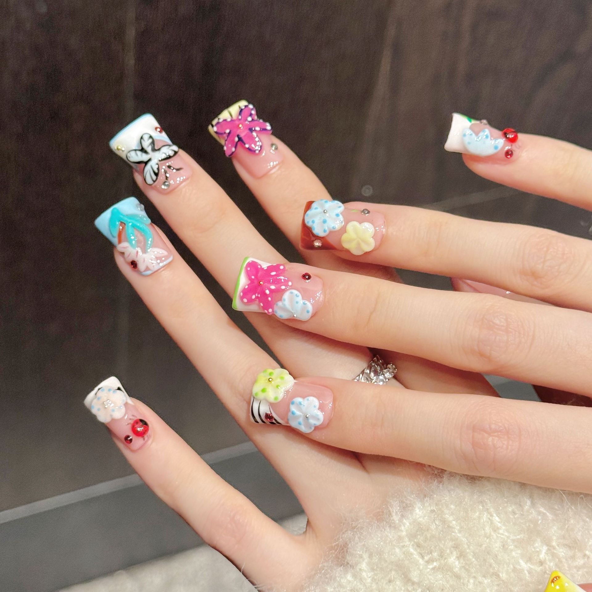10PCS Duck Handmade Press On N - đánh giá và giá Resin Art Flower