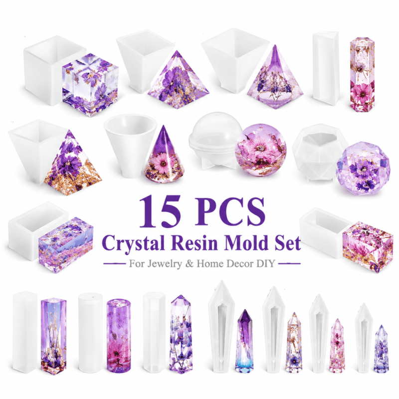 15pcs Crystal Resin Silicone M - đánh giá và giá Resin Art Jewellery