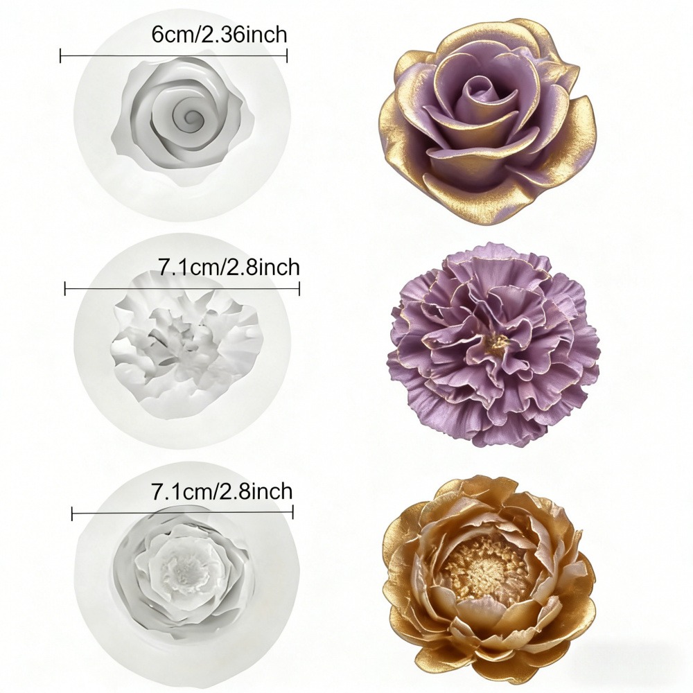 3-Piece Silicone Molds for Ros - đánh giá và giá Resin Art All