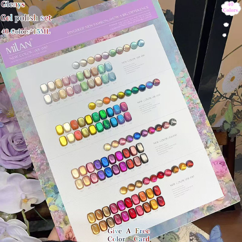 Glenys 40 Color Cat's Eye Nail - đánh giá và giá Resin Art Learning