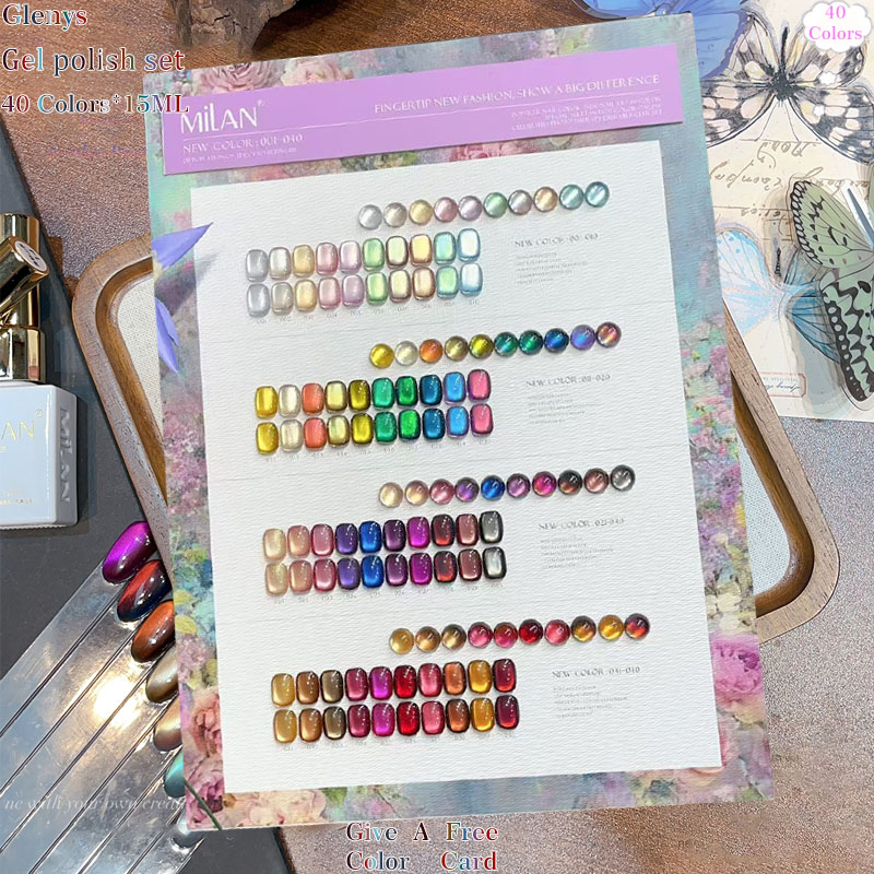 Glenys 40 Color Cat's Eye Nail - đánh giá và giá Resin Art Learning