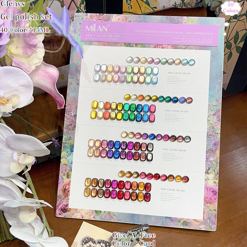 Glenys 40 Color Cat's Eye Nail - đánh giá và giá Resin Art Learning