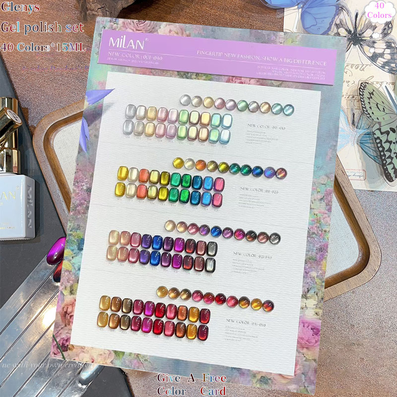 Glenys 40 Color Cat's Eye Nail - đánh giá và giá Resin Art Learning