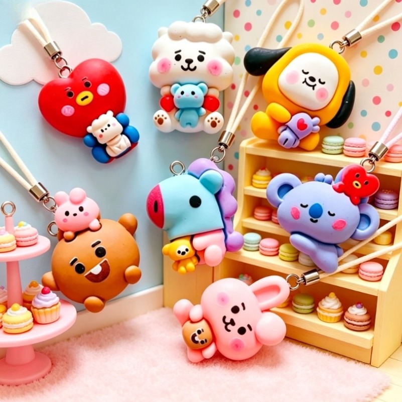 7pcs BT21 Resin Cartoon Charm  - đánh giá và giá Resin Art And Craft