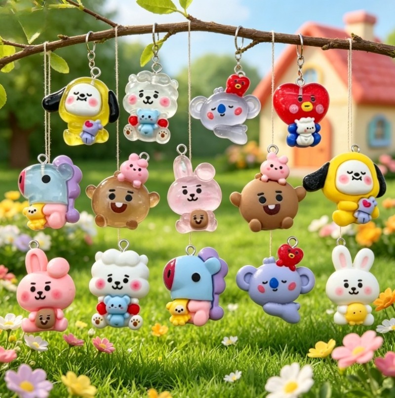 7pcs BT21 Resin Cartoon Charm  - đánh giá và giá Resin Art And Craft