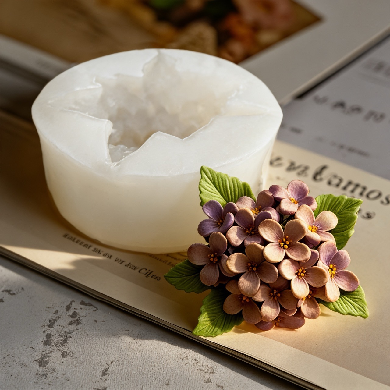 2-Piece 3D Rose and Lilac Sili - đánh giá và giá Resin Art For Rose