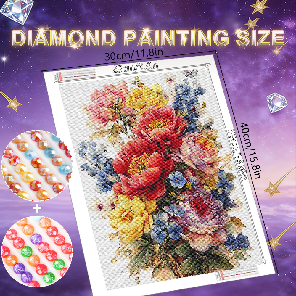 HUACAN Diamond Painting Kit Fl - đánh giá và giá Resin Art For Rose