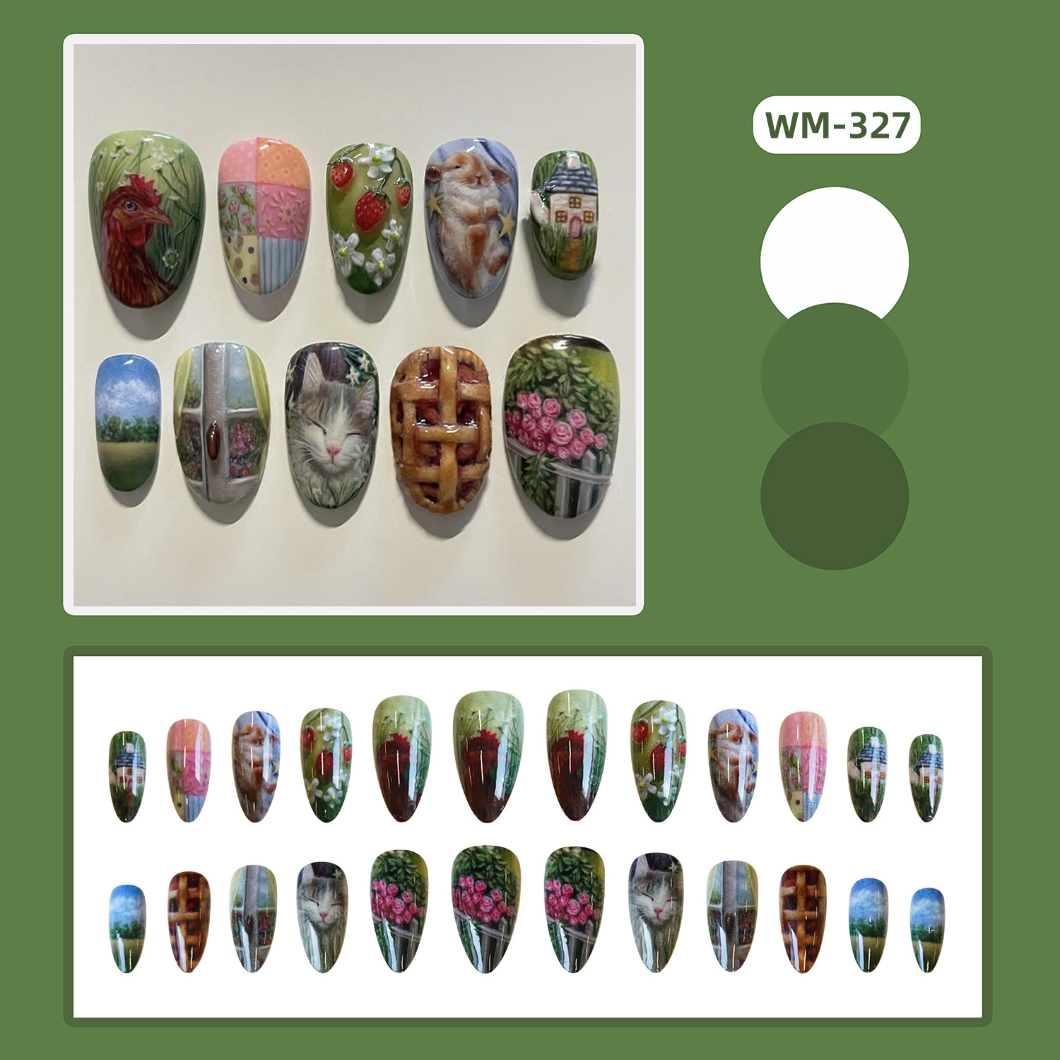 24pcs Pastoral Style Almond Pr - đánh giá và giá Resin Art Flower