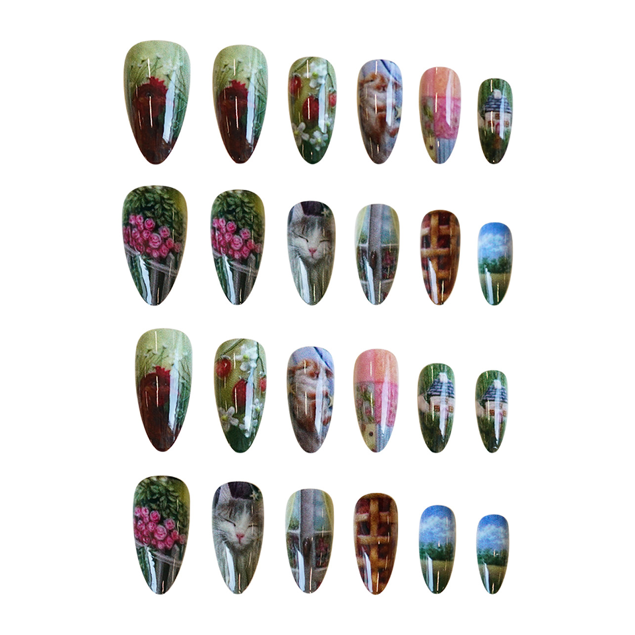 24pcs Pastoral Style Almond Pr - đánh giá và giá Resin Art Flower