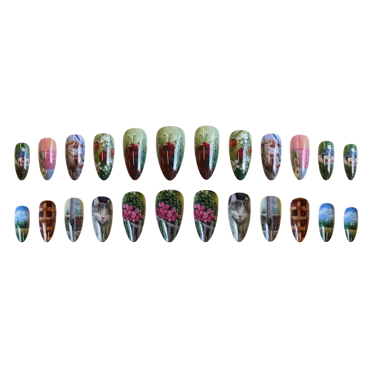 24pcs Pastoral Style Almond Pr - đánh giá và giá Resin Art Flower