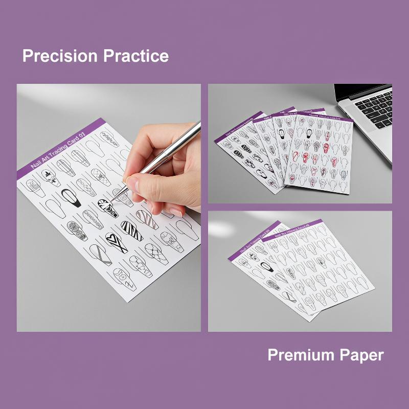 10pcs Nail Art Lines Practice  - đánh giá và giá Resin Art Learning