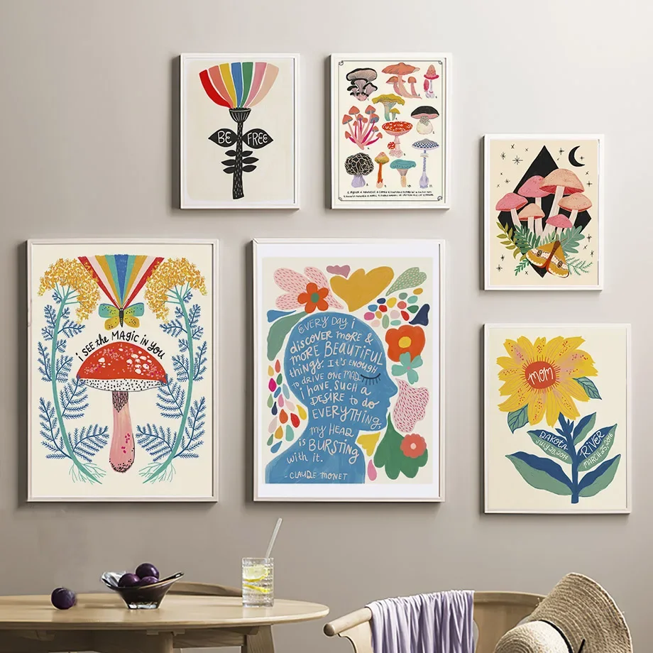 Boho Mushroom Butterfly Sunflo - đánh giá và giá Resin Art Quote