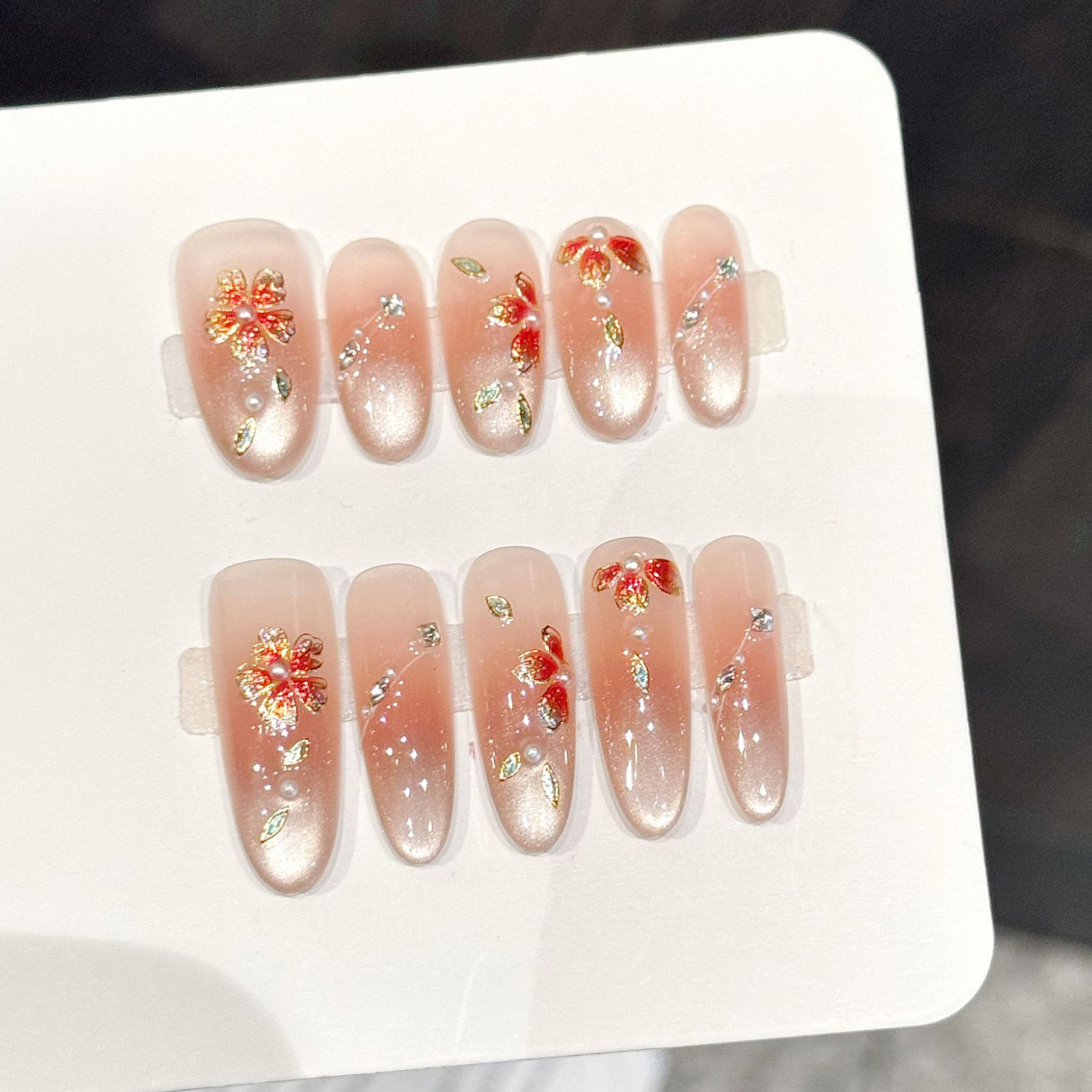 10pcs Handmade Fake Nails Pres - đánh giá và giá Resin Art Flower