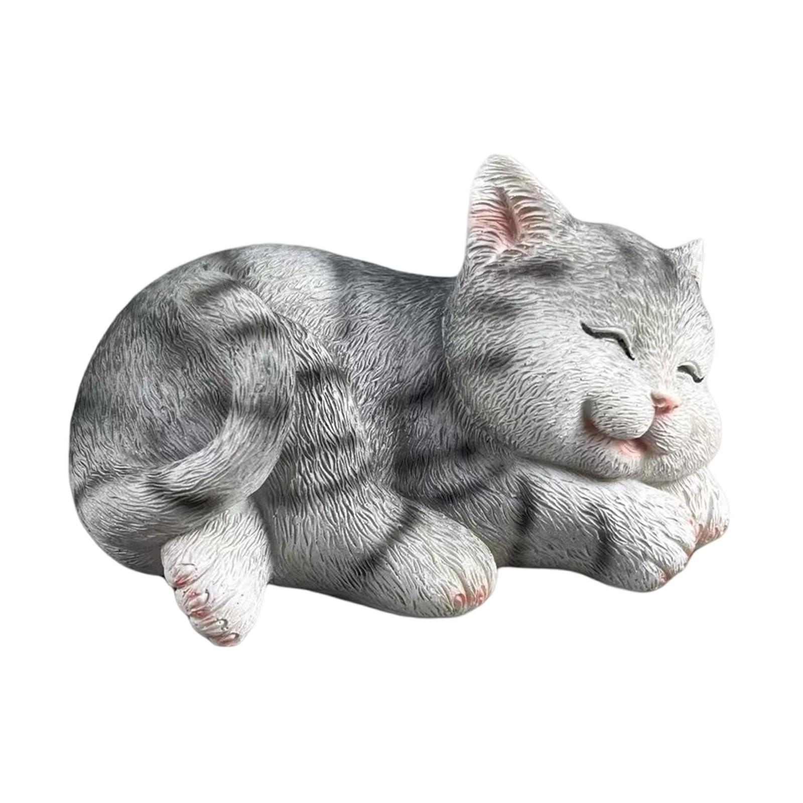 Cat Figurine Garden Statue Cre - đánh giá và giá Resin Art Table